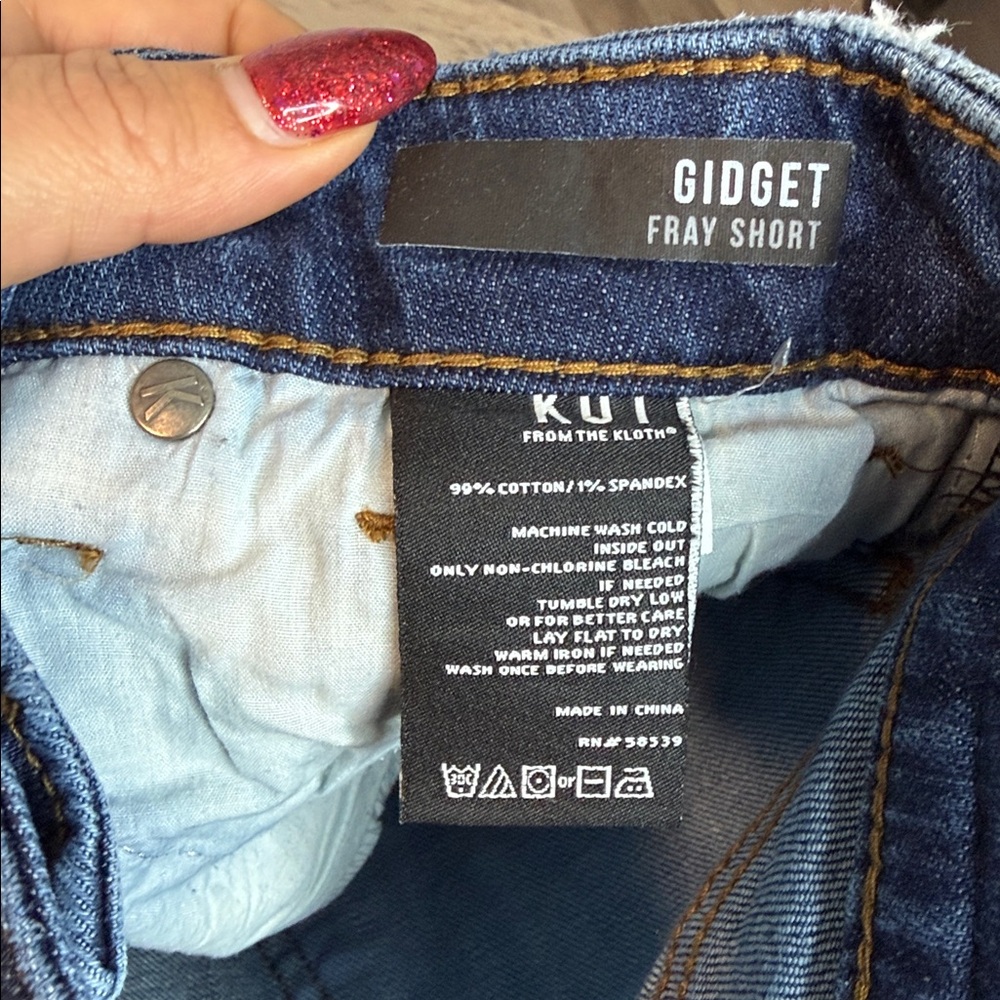 Kut from the Kloth Women's Blue Denim Shorts - Picture 6 of 8
